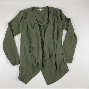 Bleuh Ciel Wrap Cardigan Womens XS Green Long Sleeve